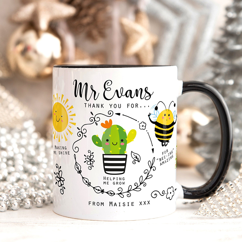 Personalised Name Thank You Appreciation Teacher Mug