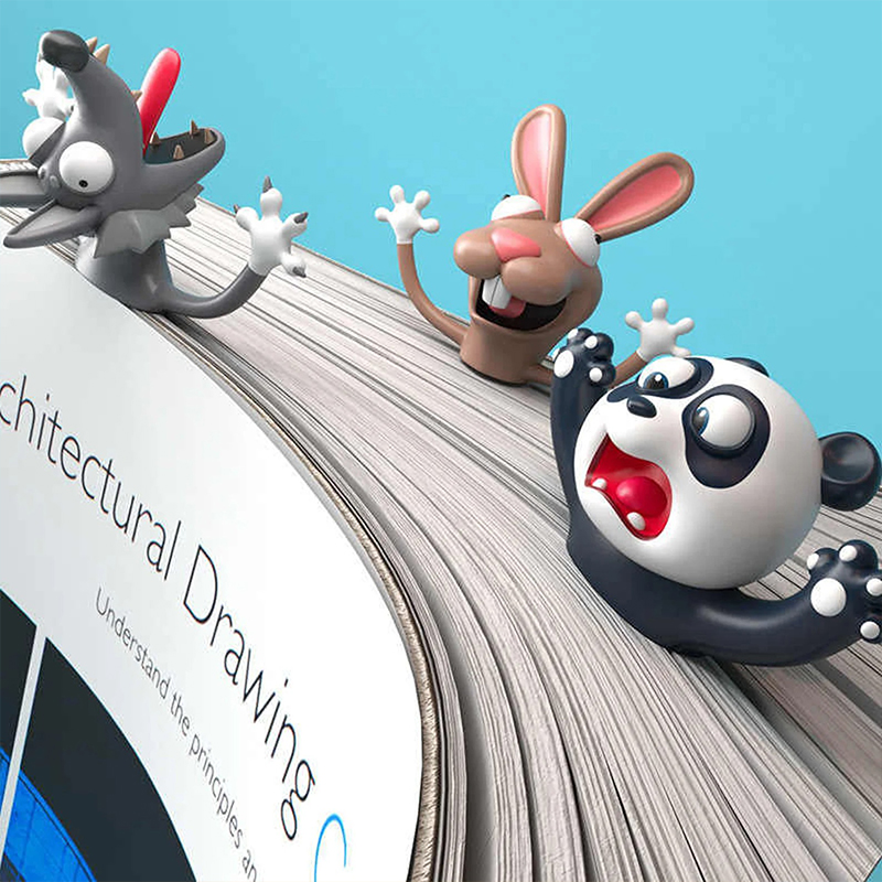 Cute 3D Animal Teacher Bookmark