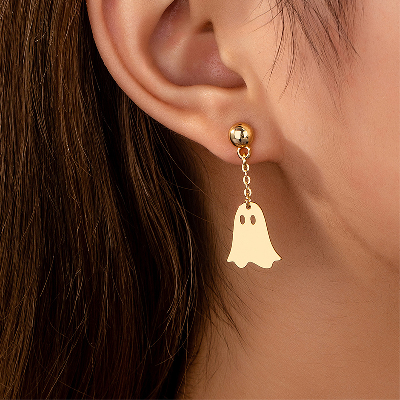 Cute Little Ghost Teacher Metal Earrings