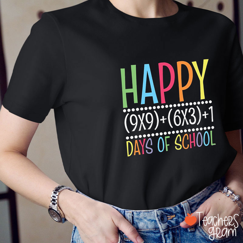 Happy 100 Days Of School Math Teacher T-Shirt