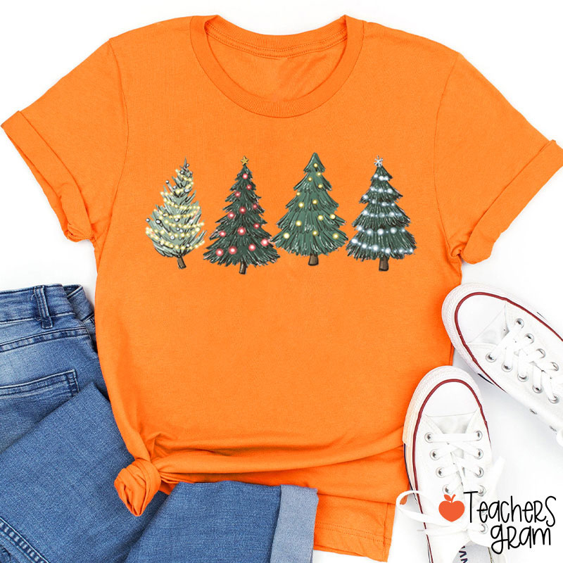 Green Christmas Tree Teacher T-Shirt