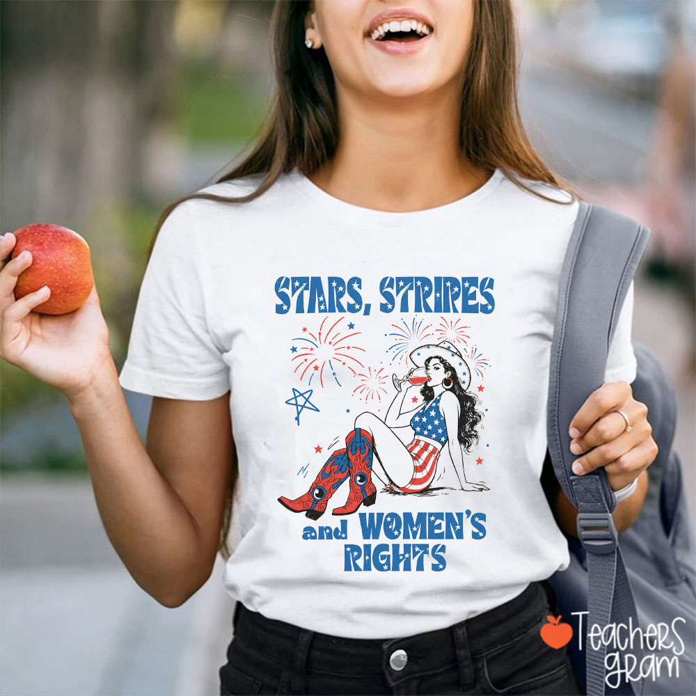 Stars Stripes And Women's Rights Teacher T-Shirt