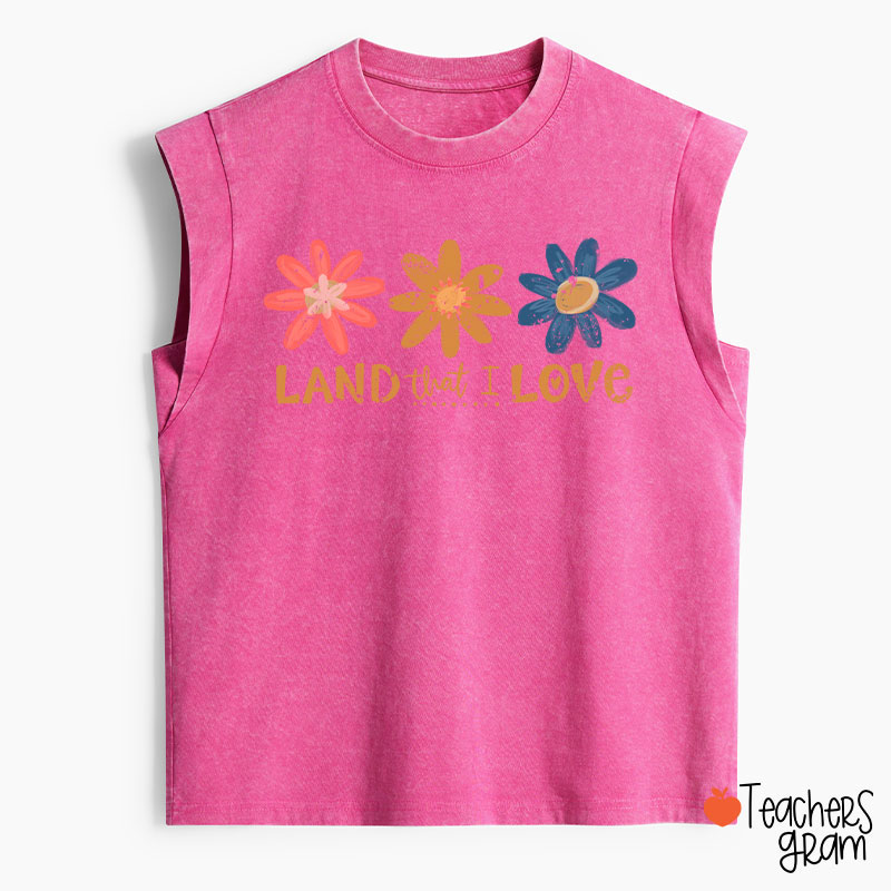 Land That I Love Teacher Washed Tank Top