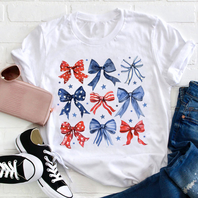 American Bow Tie Decoration Teacher T-Shirt
