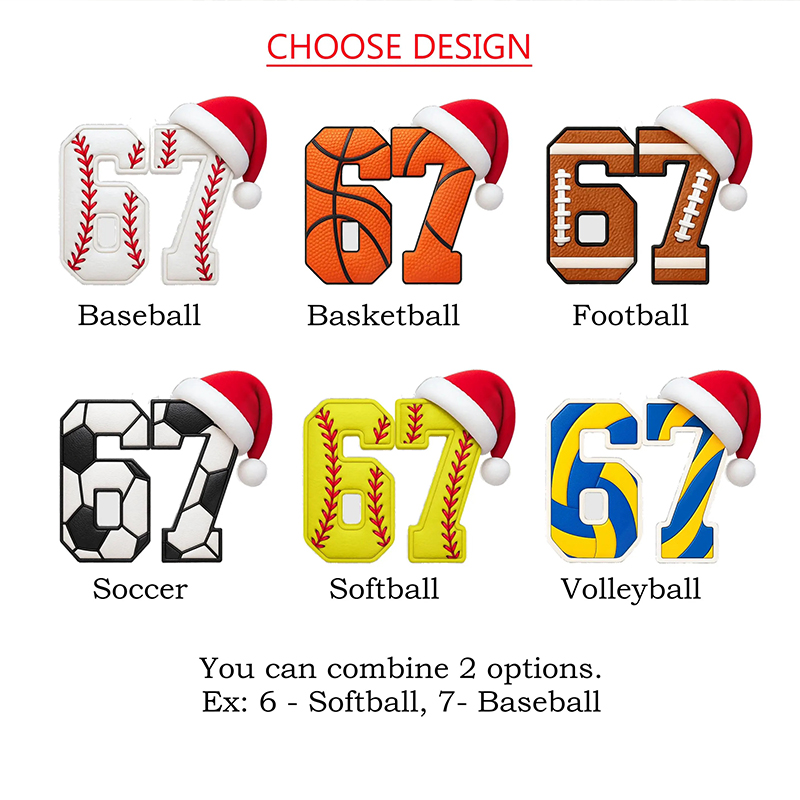 Personalized Name Six Seven Sport Christmas Teacher Ceramic Christmas Ornament