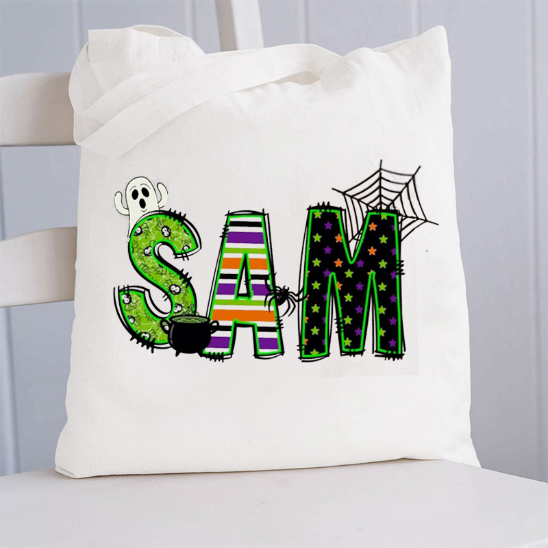 Personalized Name Halloween Teacher Tote Bag