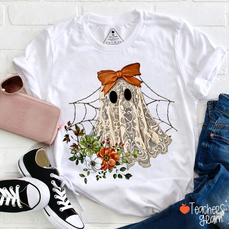 Halloween Lace Ghost Teacher T-Shirt
