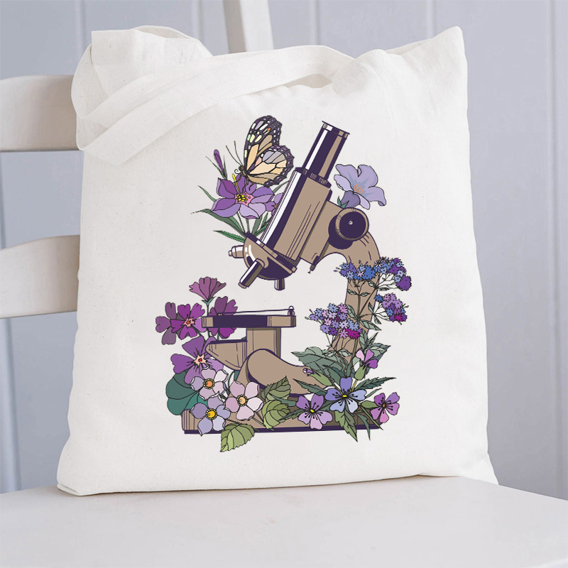 Science Flower Microbiology Teacher Tote Bag