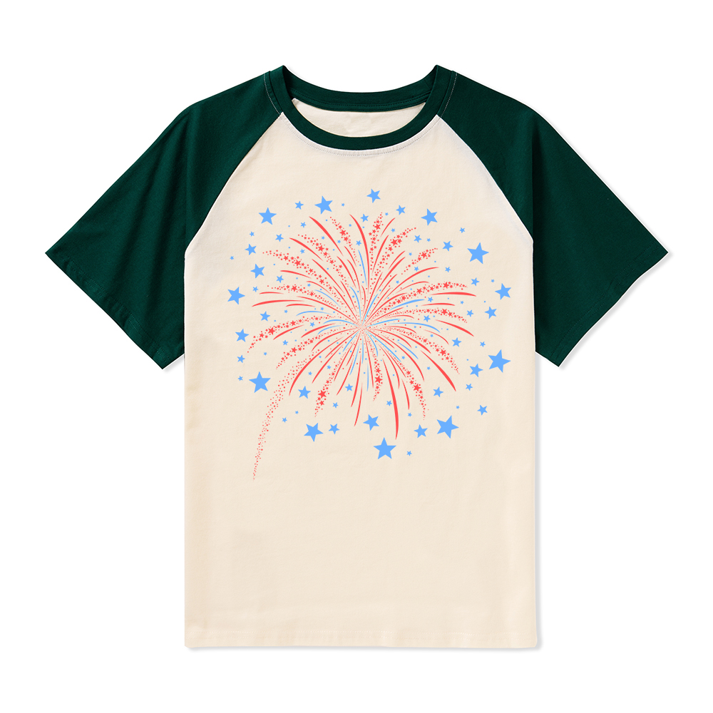 4th Of July Firework Teacher Raglan T-Shirt