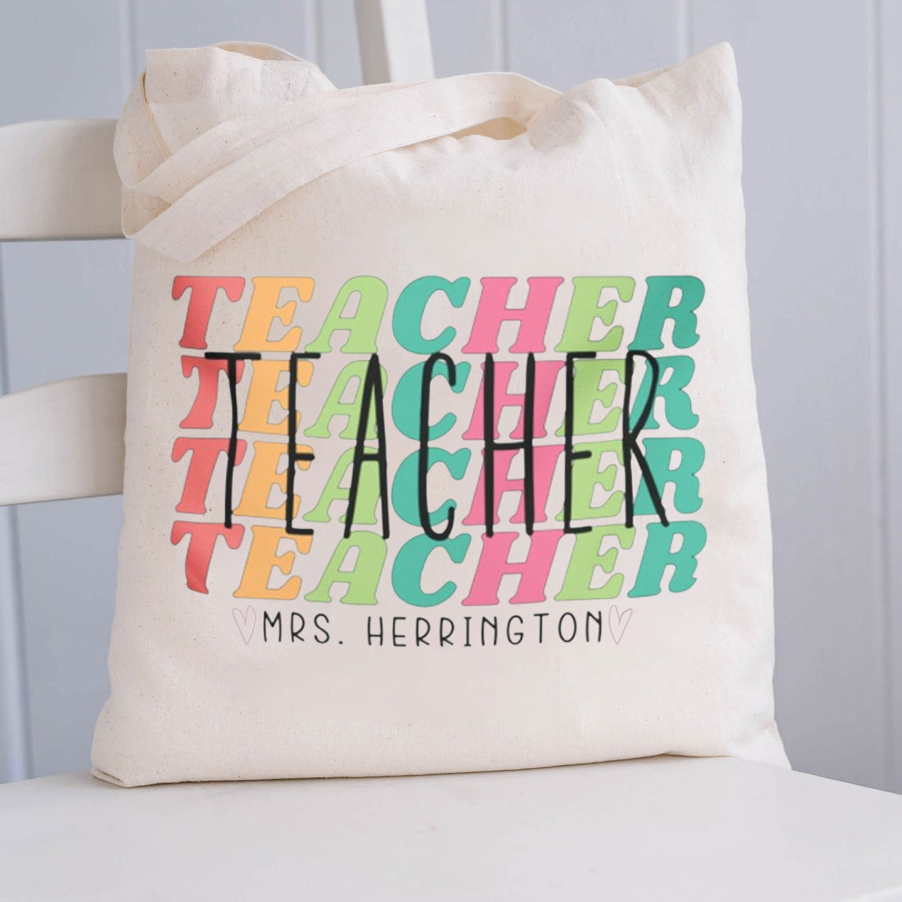 Personalized Teacher Name Teacher Tote Bag