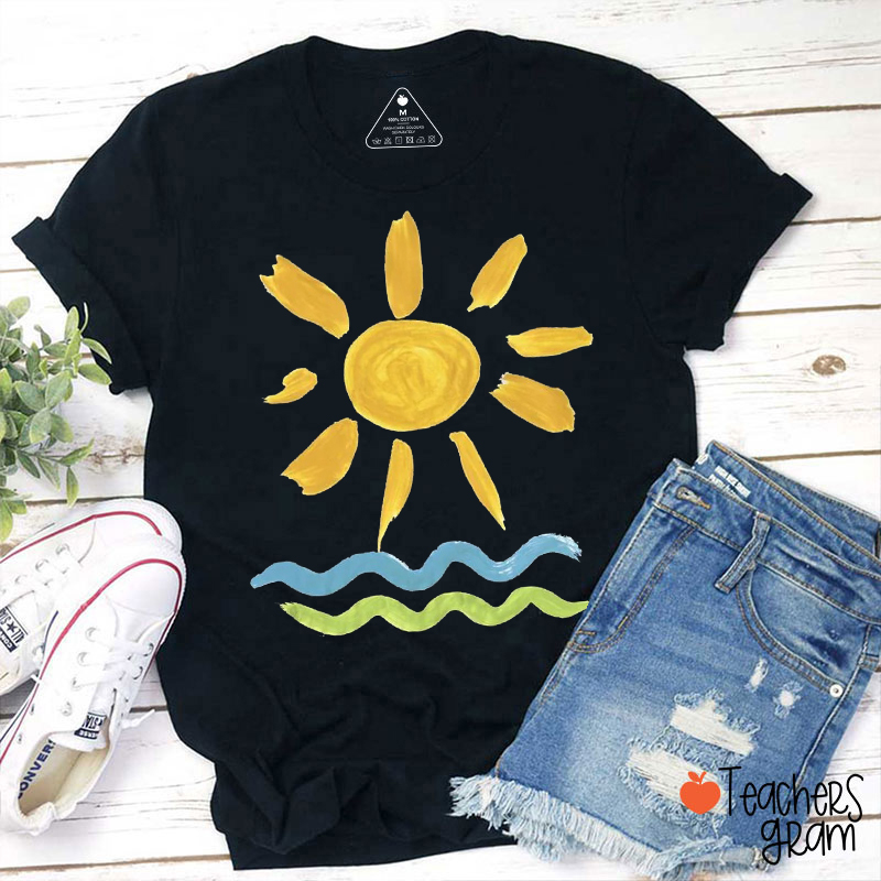 Hello Sunshine Summer Beach Teacher T-Shirt
