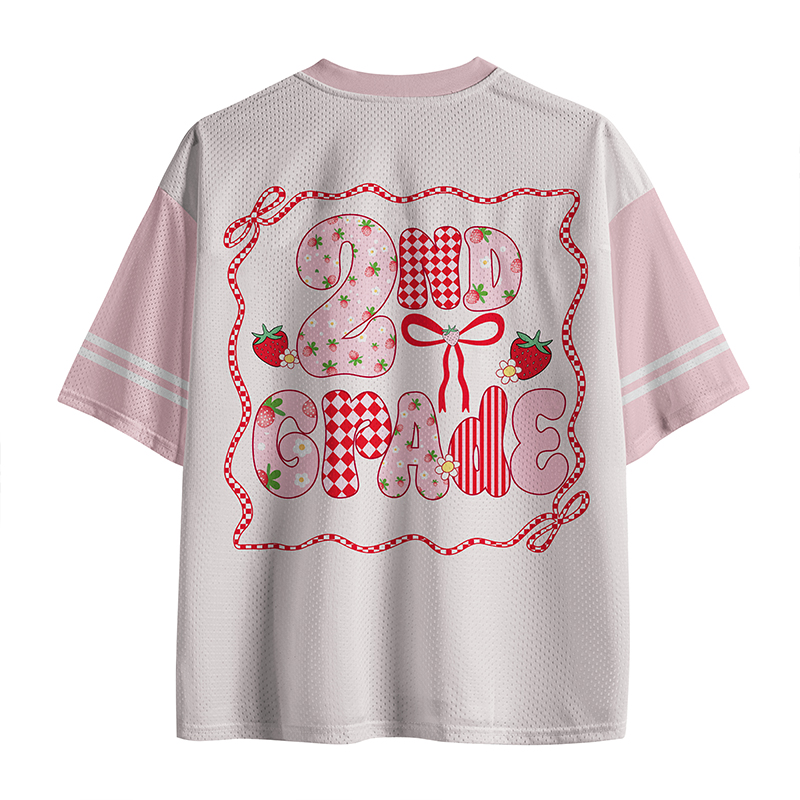 Personalized Grade And Name Strawberry Teacher Mesh Jersey