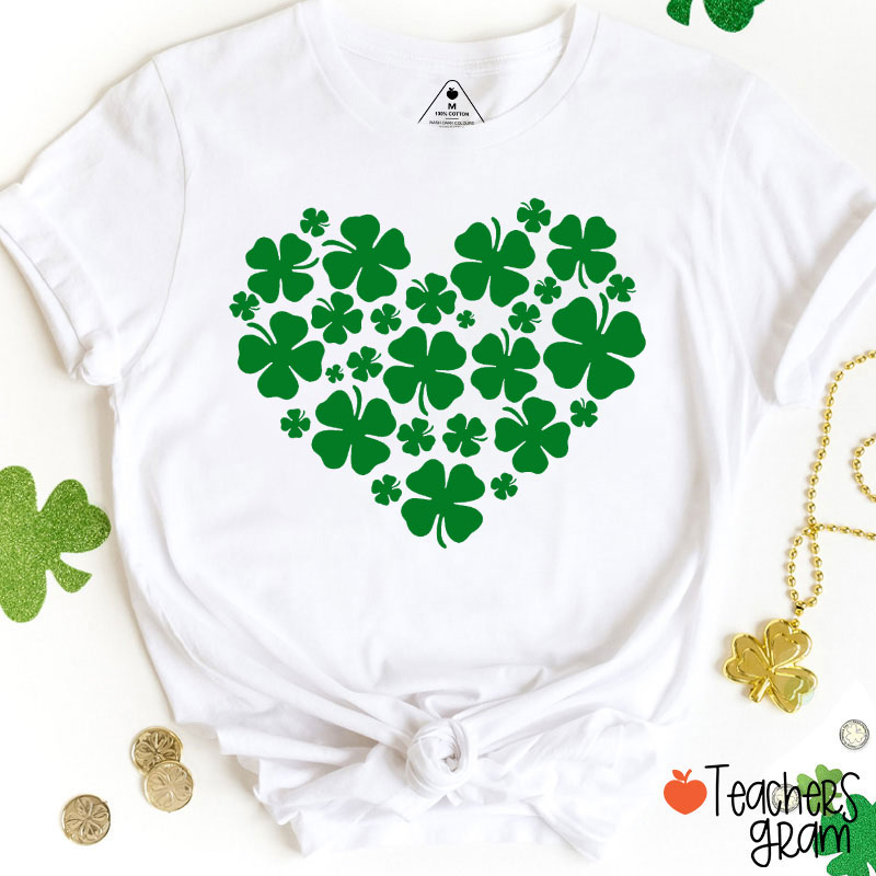 Shamrock Heart Teacher T-Shirt