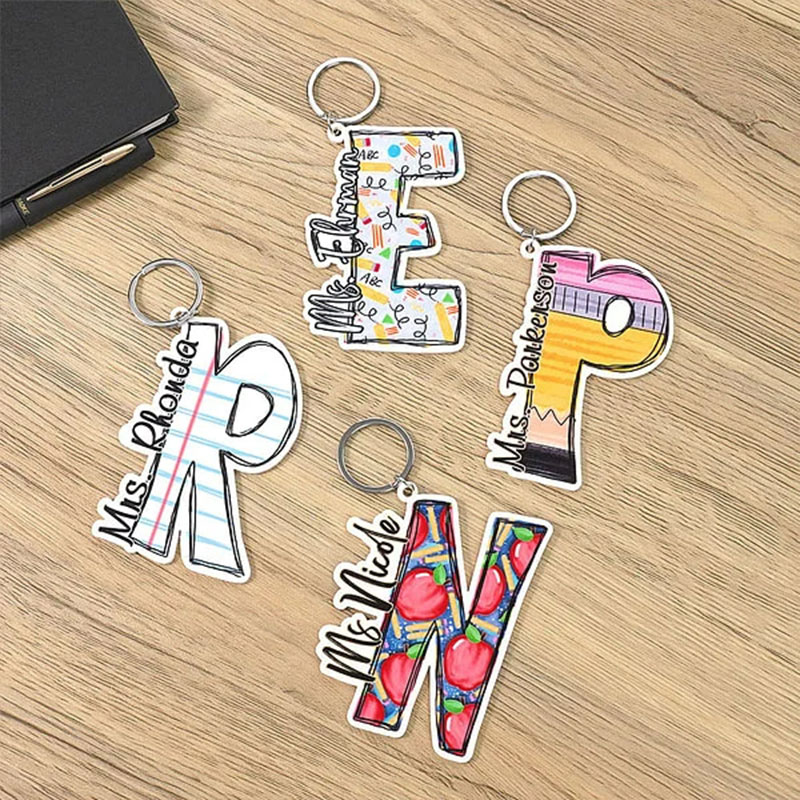 Personalized Graffiti Pencil Apple Style Acrylic Keychain Keychain