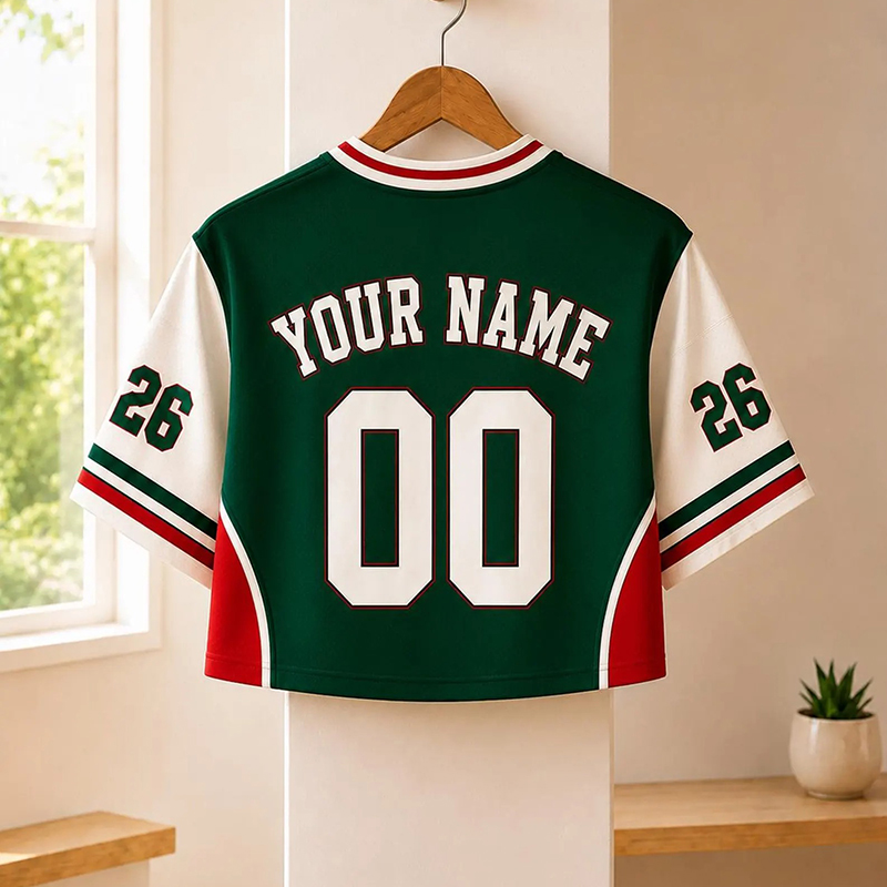 Personalized Name And Number Mexico Soccer Pride Teacher Crop Jersey