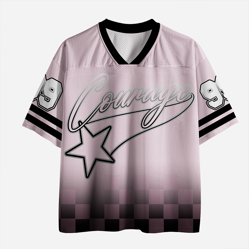 Personalized Name And Number Gradient Checkered Teacher Mesh Jersey