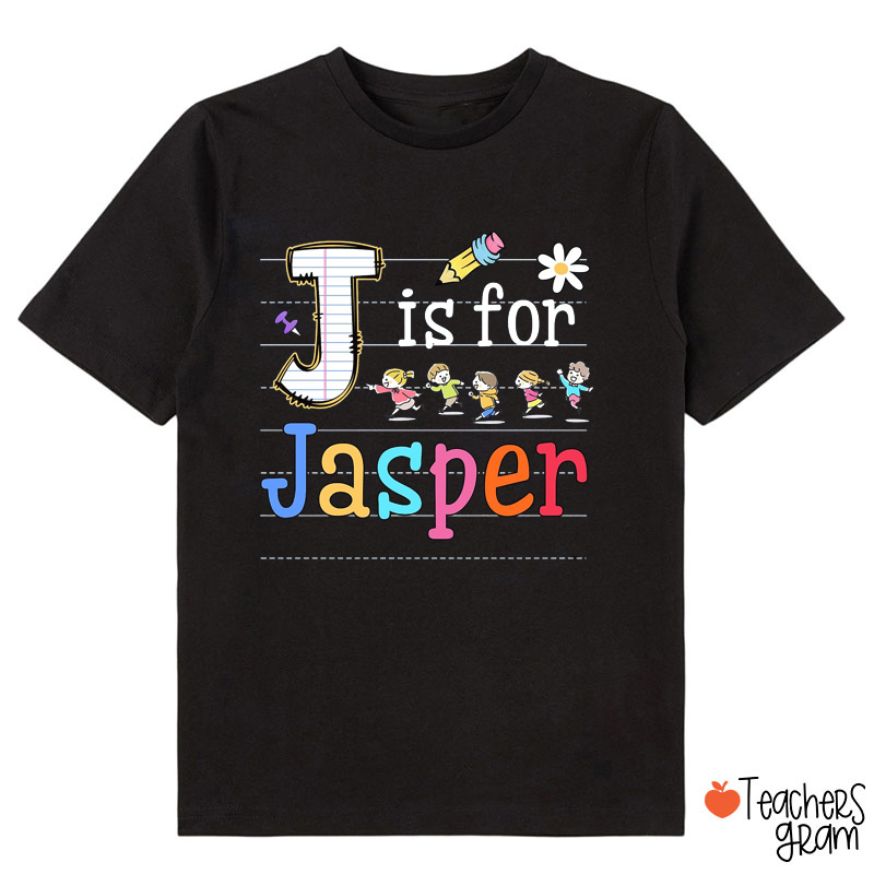 Personalized Name Alphabet Back To School Class T-Shirt