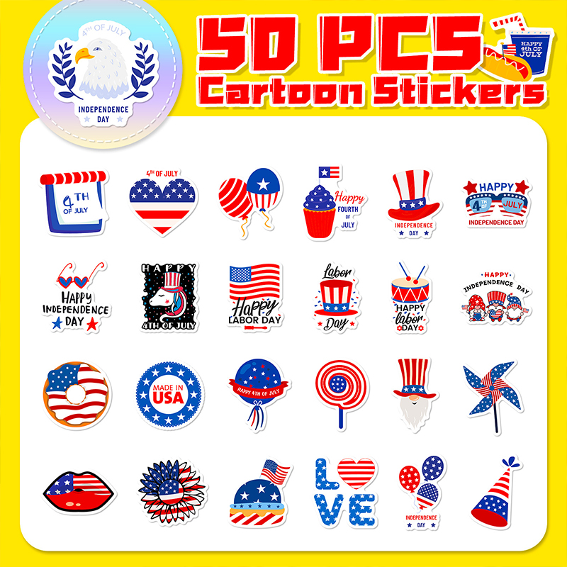 50 PCS American Independence Day Teacher Stickers