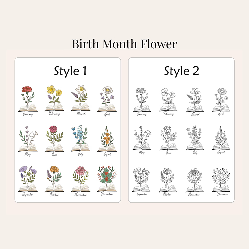 Personalized Birth Flower Teacher Magnetic Bookmark
