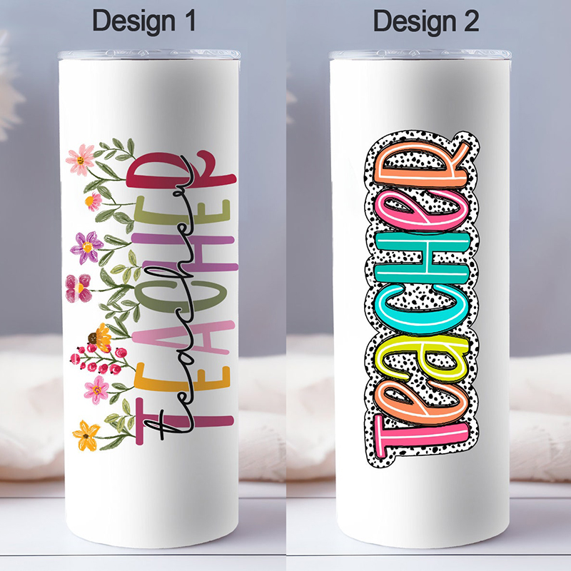 Personalized Name Flower Teacher Tumbler