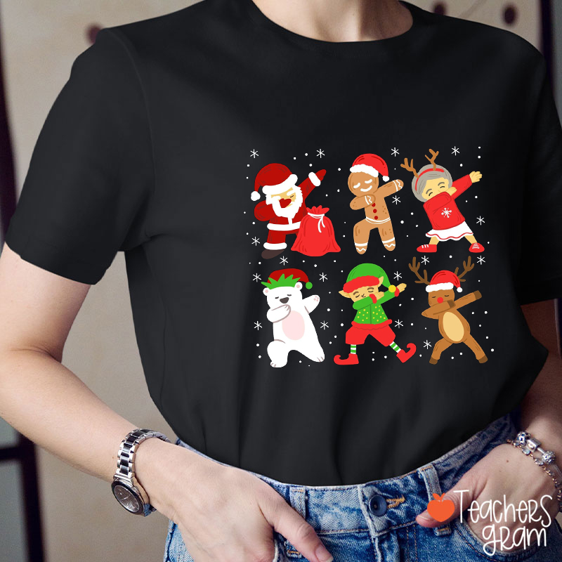 Funny Dancing Christmas Teacher T-Shirt