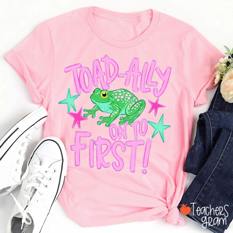 Personalized Grade Toad-Ally On To Teacher T-Shirt