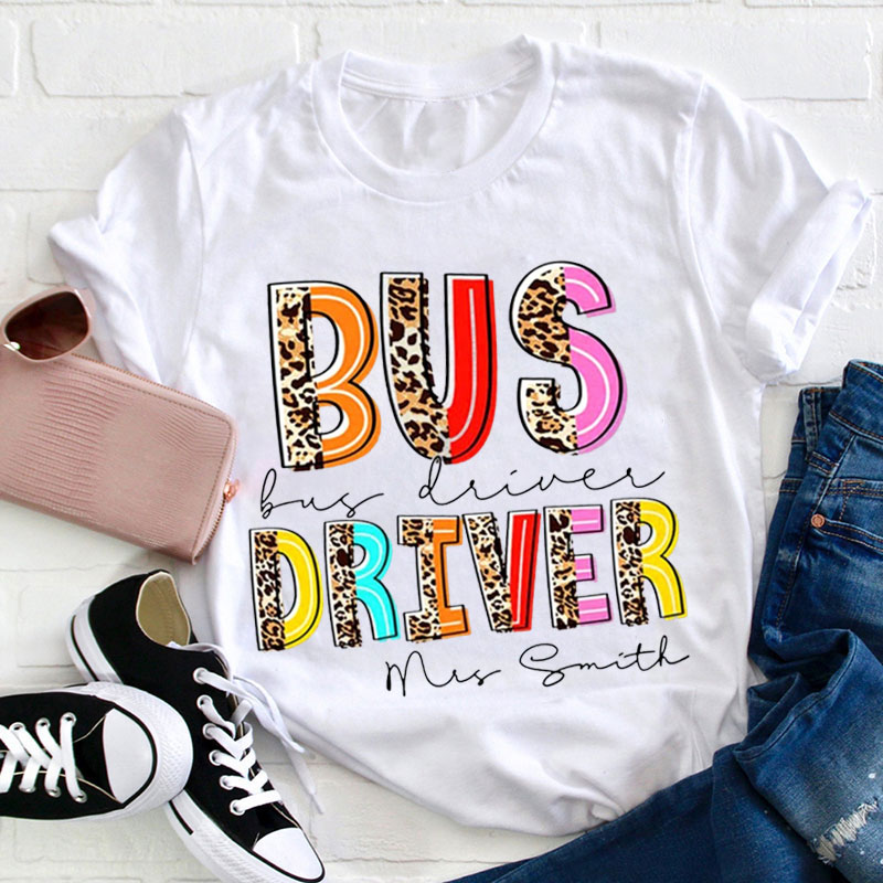 Personalized Bus Driver Teacher T-Shirt