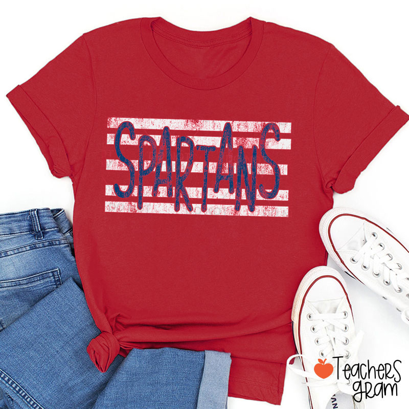 Personalized Mascot Washed And Distressed Contrasting Colors Teacher T-Shirt