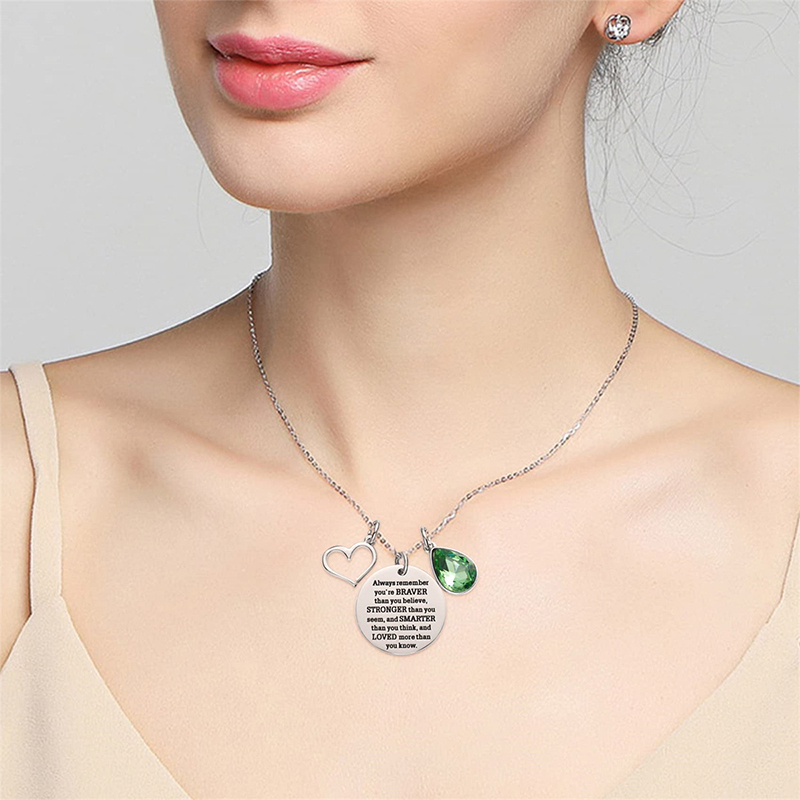 12-color Birthstone Diamond Teacher Necklace