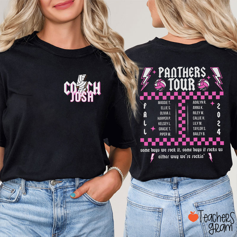 Personalized Mascot Tour Lightning Sport Teacher Two Sided T-Shirt