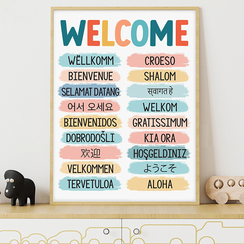 Multi-Language Welcome Teacher Wall Art