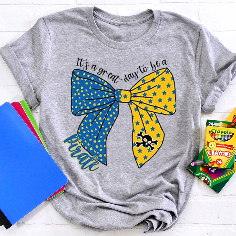 Personalized Colorful Bow It's A Great Day To Be A Teacher T-Shirt