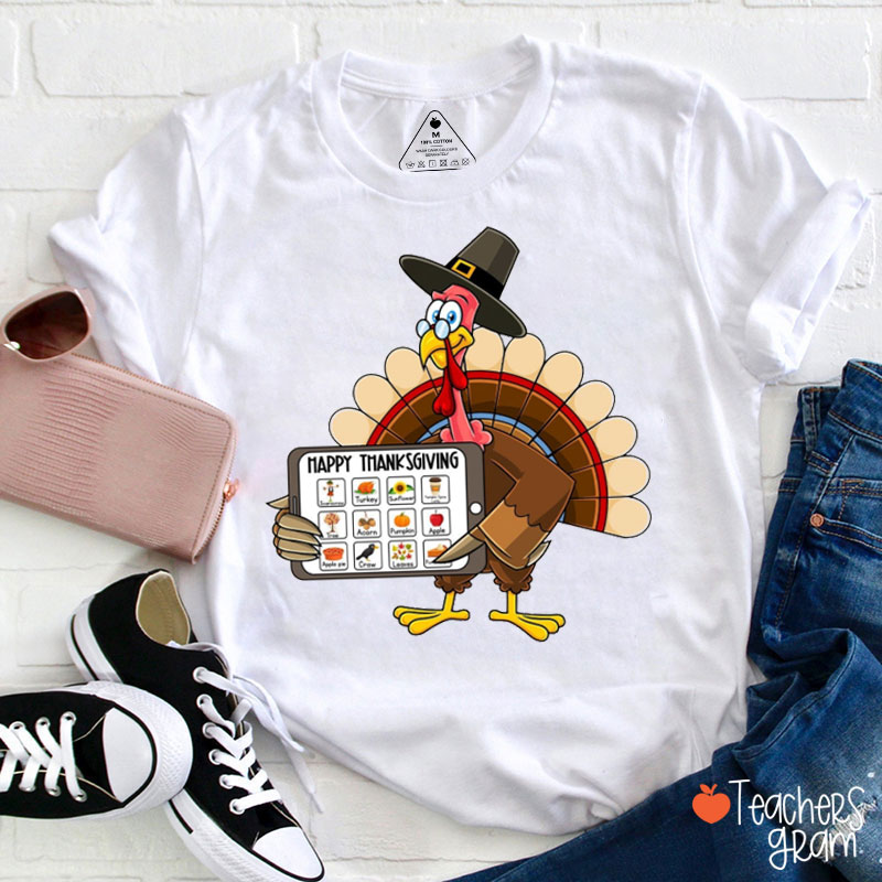 Thanksgiving SLP Turkey Teacher T-Shirt
