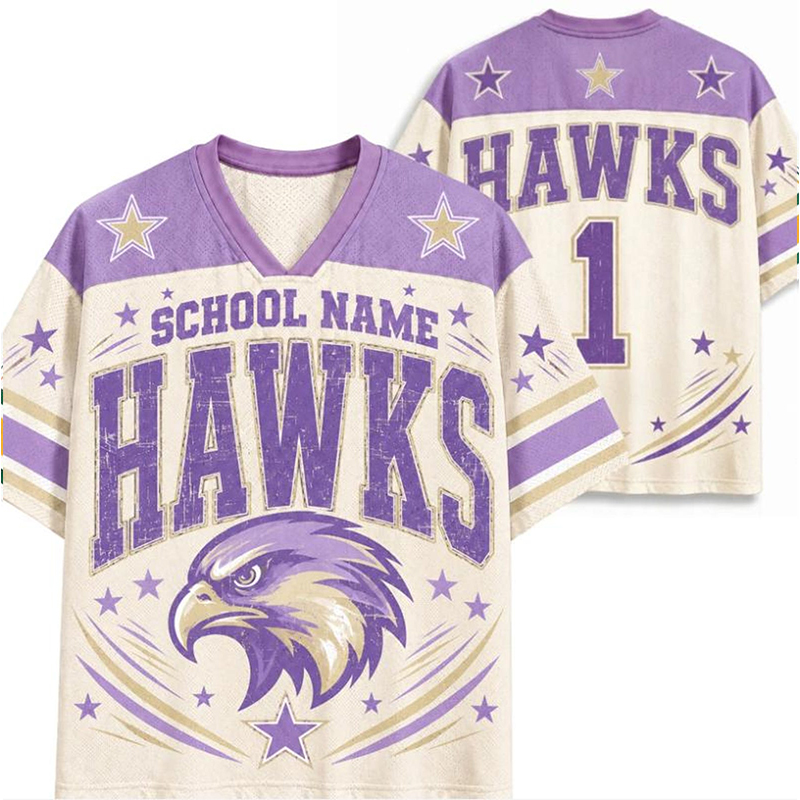 Personalized School Mascot Vintage Star Teacher Mesh Jersey