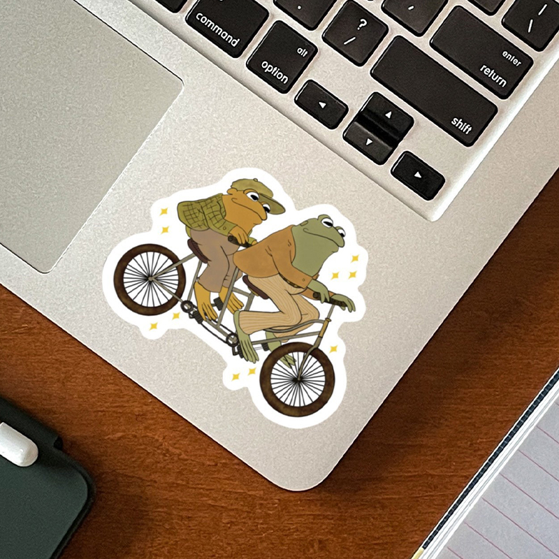 Frog and Toad Tandem Bicycle Teacher Stickers