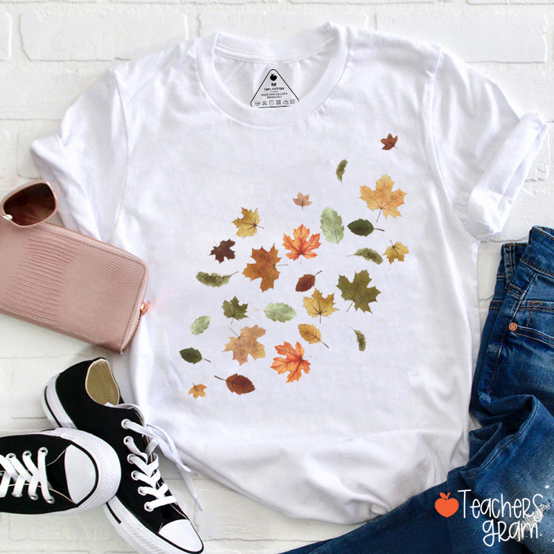 Autumn Leaves Teacher T-shirt