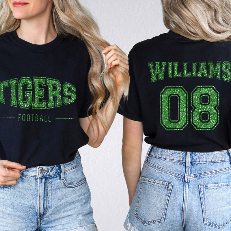 Personalized Mascot And Name Teacher Two Sided T-Shirt