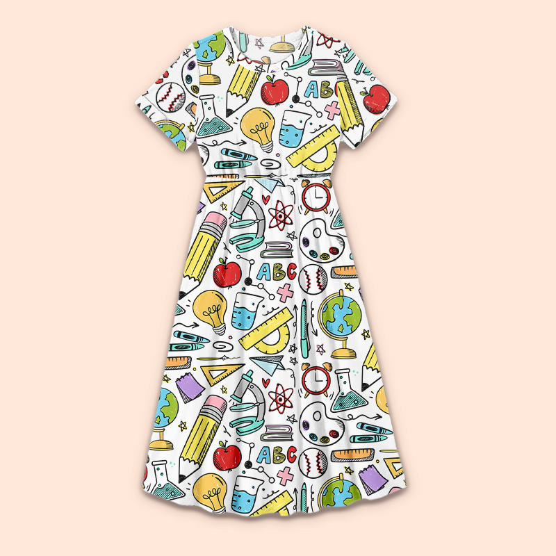 My Teaching Helper Teacher Printed Dress