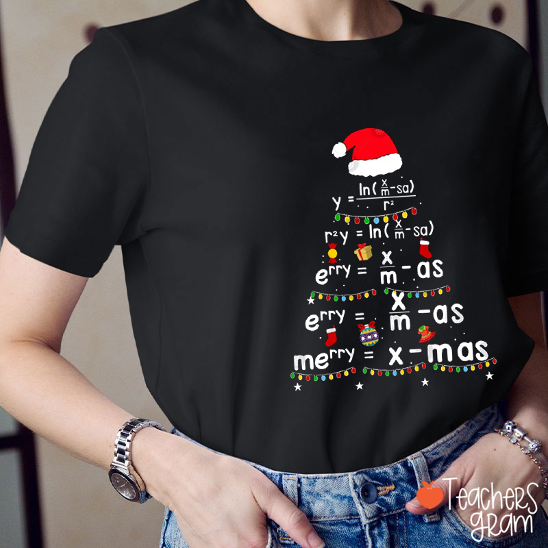 Christmas Tree Math Teacher T-Shirt