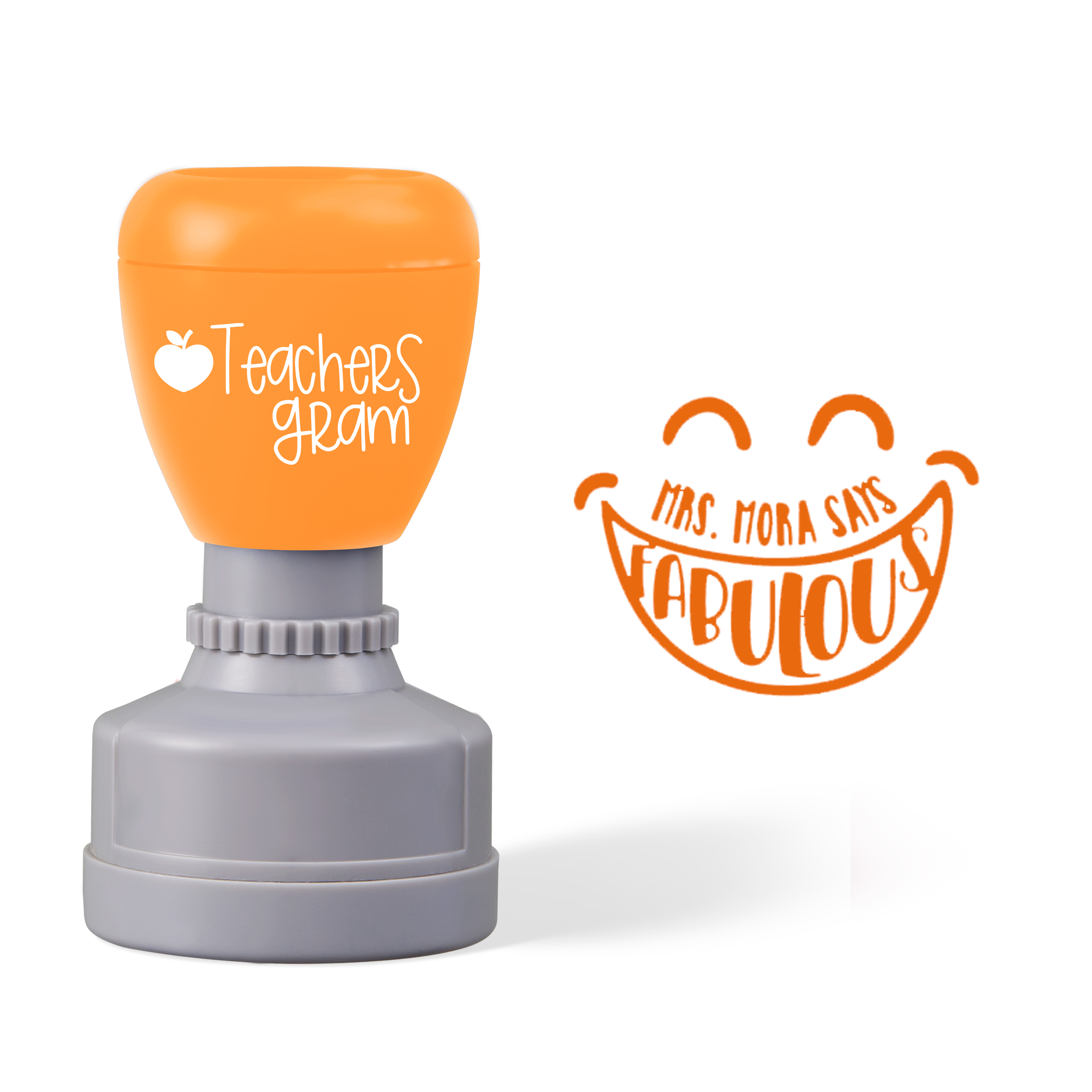 Personalized Name Says Fabulous Teacher Stamp