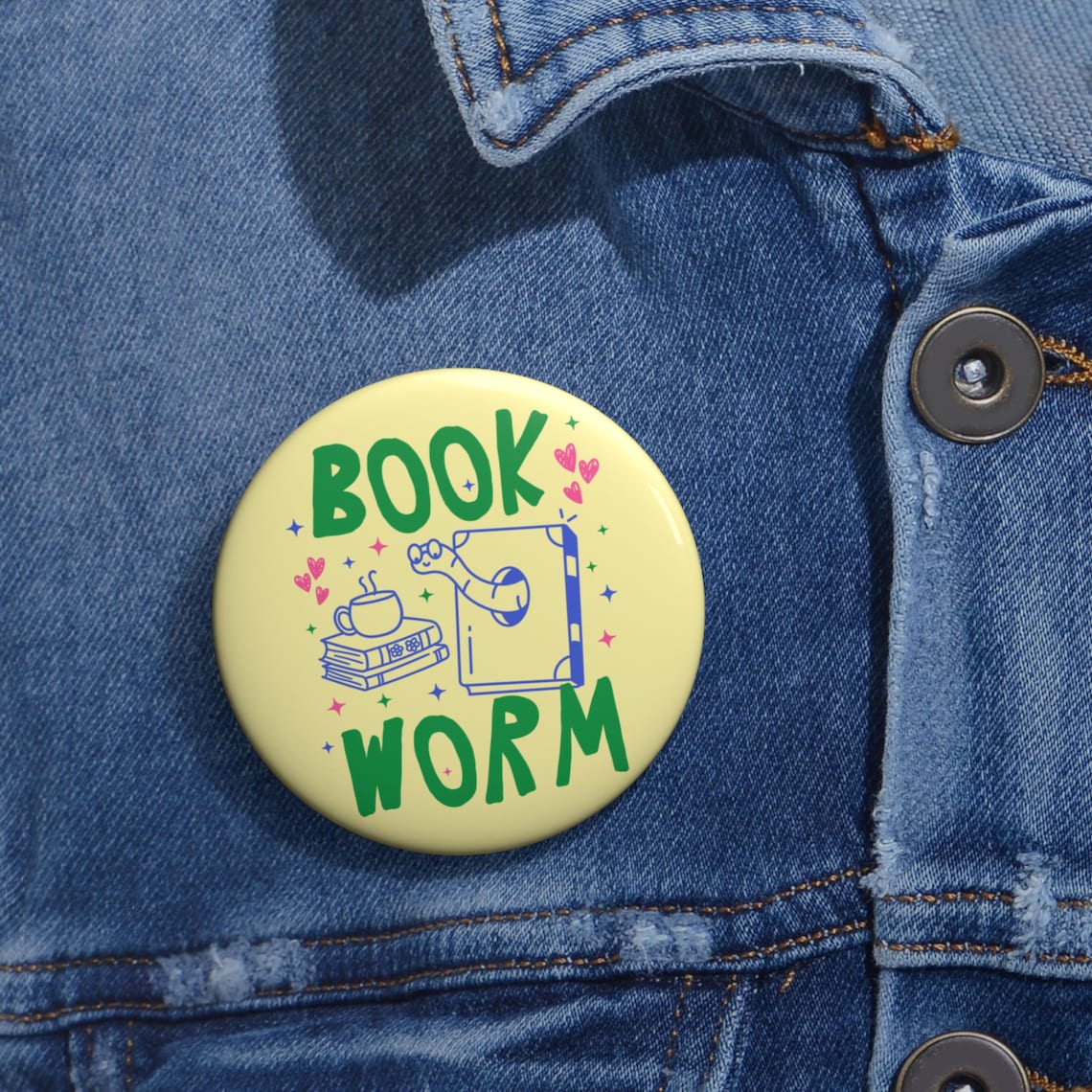 Book Worm Teacher Pinback Button