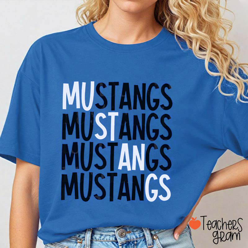 Personalized Mascot Contrasting Colors Teacher T-Shirt