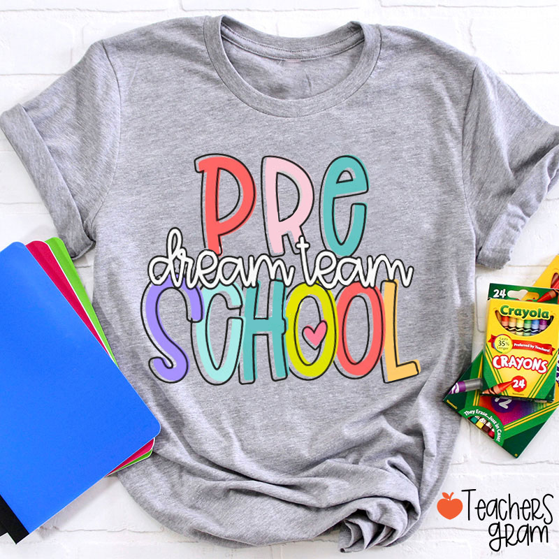 Personalized Grade Color Lines Heart Teacher T-Shirt