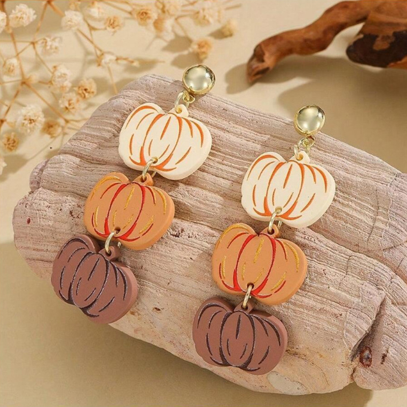 Thanksgiving Pumpkin Teacher Acrylic Earrings