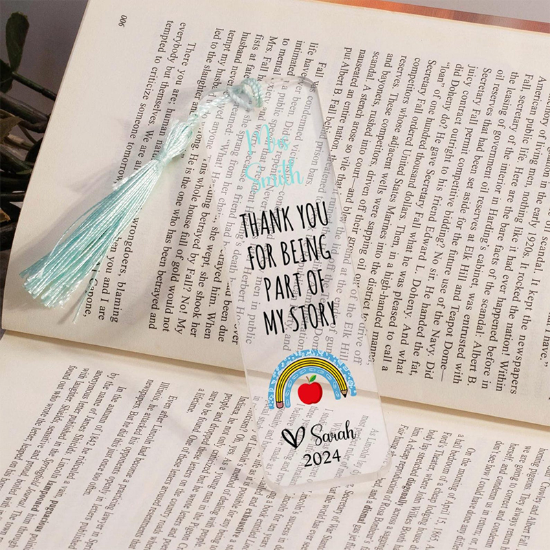 Personalized Name Thank You For Being Part Of My Story Teacher Bookmark