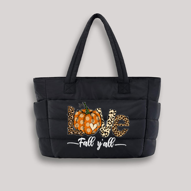 Love Fall You Are Teacher Puffy Tote Bag