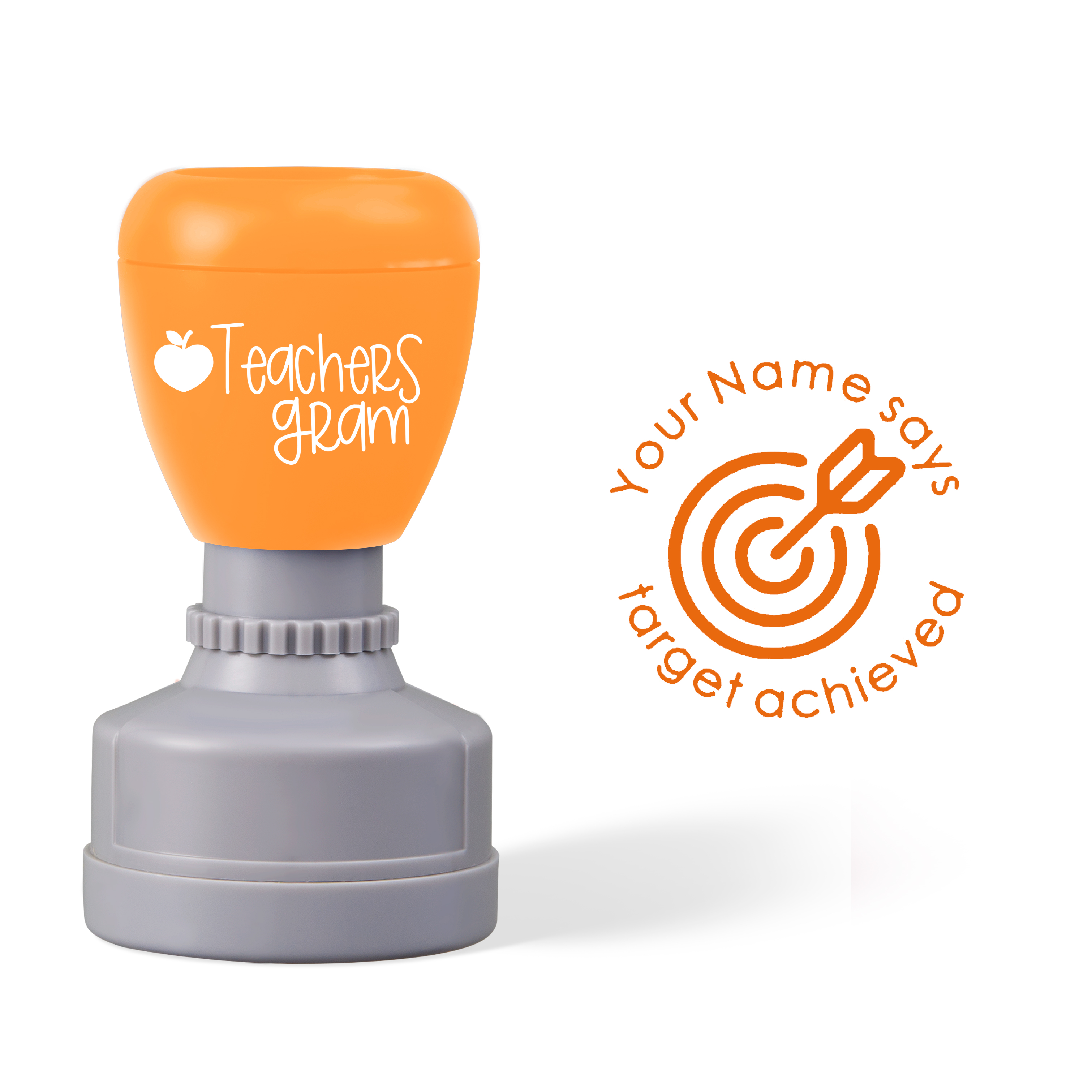 Personalized Name Says Target Achieved Teacher Stamp