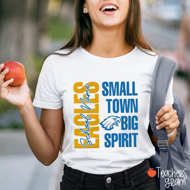 Personalized Mascot Small Town Spirit Text Teacher T-Shirt