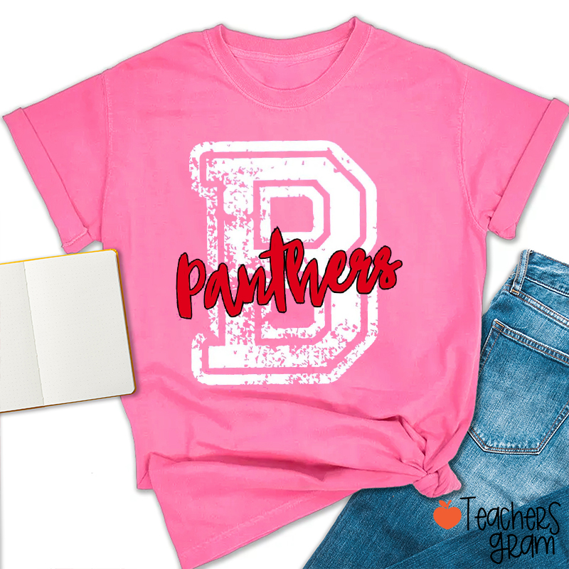Personalized School Mascot Distressed Teacher T-Shirt
