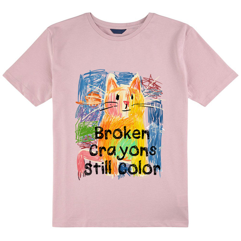 Broken Crayons Still Color Cat Class T-Shirt